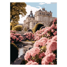 картина за номер. Strateg 30х40см. "Будинок у квітах"  SS-1306