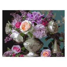 картина за номер. Strateg 30х40см. "Різноманітні квіти"  SS-1315