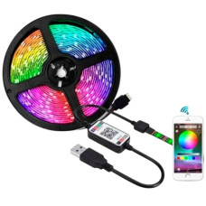 світлодіодна стрічка 5м., 30 LED/1м., з керуванням через смартфон, RGB  5050/1764-77