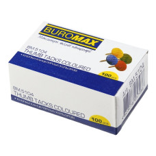 кнопки Buromax  кольорові 100шт.  ВМ.5104  (10/500)