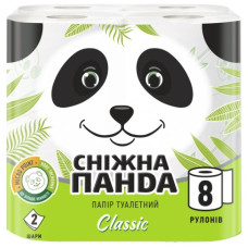 папір туалетний Сніжна панда Classic двошаровий  8шт./уп., ціна за упаковку!!!  (8)