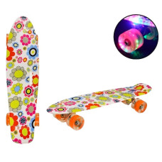 скейт пенні 22" принтований, колеса PU, світло, дека PP 56х15см.  SC20429  (12)