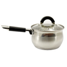 ківш нерж. сферичний 1,3л. зі скляною кришкою  ZB-1.3 BB