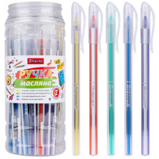 ручка в банці 1 Вересня "Softy" кульк. масл. синя 0,6мм.  411054  (30/600/2400)