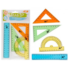 набір вимір. прил. YES (лін. 15см. + 2 трик. + тр-р) кольоровий  370264  (24/480)