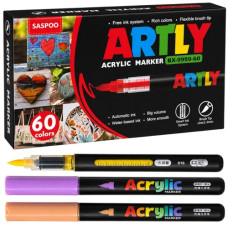 набір маркерів акрилових Artly 60кол. з м'яким накінечником  ВХ-9999-60  (1/10/20)