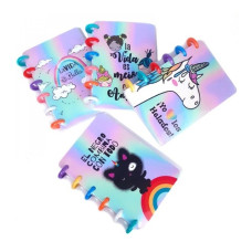 блокнот Leader 110002 на різнокольоровій спіралі А6/100арк. клітинка  (1/192)*