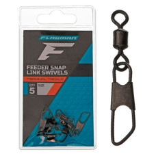 фідерна застібка з вертлюгом Flagman Feeder Snap Link Swivels M, набір 5шт.  FSLSM