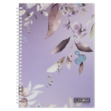 зошит на спіралі Buromax Arabeski В5/80арк. пласт. обкл., клітинка, сливовий  ВМ.2586-48  (1/36)