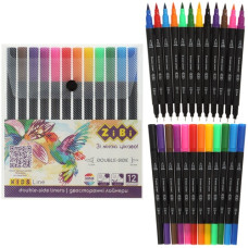 набір лайнерів Zibi Kids Line двосторонніх 12кол., лайнер + brush, в пл. пеналі  ZB.2851  (12/96)