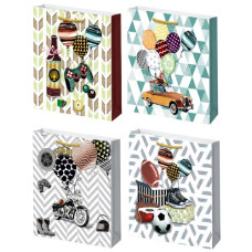 пакет подар. Buromax паперовий 31х42х12см., глітер + 3D-фігурка  ВМ.2000384   (12/480)
