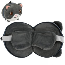 подушка дорожня під шию з маскою "Kitty" 25х7см.  R35823  (300)