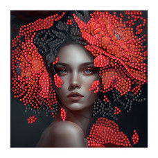 алмазна мозаїка Strateg 18х18см. "Загадкова пані"  ZAV1818-11