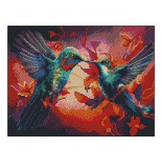 алмазна мозаїка Strateg 30х40см. "Колібрі"  в тубі, без підрамника  ZAV3040-46