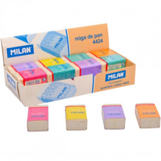 гумка Milan 4424 прямокутна біла 3,9х2,3х1,3см. в чохлі (уп.-24шт.)  (24/600)