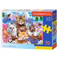 пазли Castorland   70 ел.  "Квітучі кошенята"   B-070107  (20)