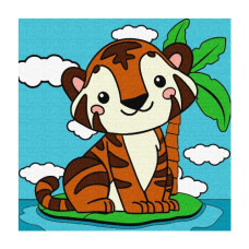 картина за номер. Ідейка 25х25см. дитяча "Миле тигреня"  КНО9068