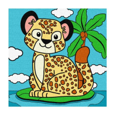 картина за номер. Ідейка 25х25см. дитяча "Гепард"  КНО9070