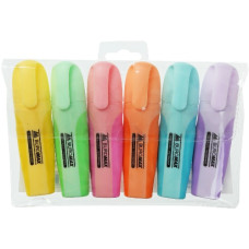 набір текст-маркерів Buromax 6кол. Pastel з гумовими вставками  ВМ.8905-96  (8/96)