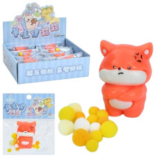 іграшка-антистрес лисичка 6,5см., мішура, в кул., 12шт. в диспл. 28х8,5х20см.  MS 4634  (288)