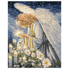 картина за номер. Ідейка 40х50см. "Молитва янгола" з фарбами металік  КНО8528