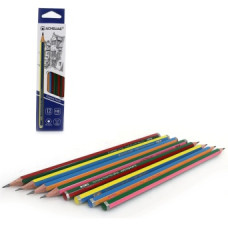 олівець чорнографітний Acmeliae 43512 шестигранний "Смуги" заточ., карт. упак., НВ  (12/144/2880)