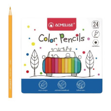 олівці кольор. Acmeliae 9800-24 24кол., шестигр., металева кор., заточ.  (6/72)