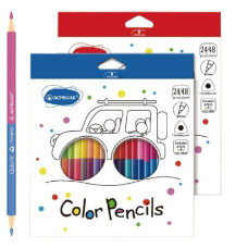 олівці кольор. Acmeliae С24-48 двостор. 24шт./48кол., трикутні, карт. упак., заточ.  (12/72)