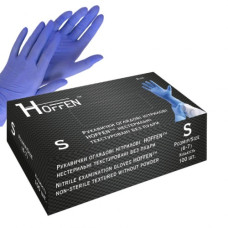 рукавиці медичні нітрилові Hoffen blue, 3,3гр.  S  (50/500)