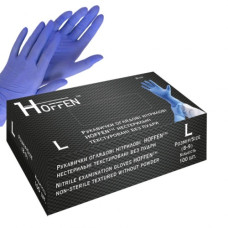рукавиці медичні нітрилові Hoffen blue, 3,3гр.  L  (50/500)