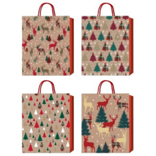 пакет подар. Buromax паперовий новорічний 18х23х8см., тиснення фольгою  ВМ.2000104  (12/720)