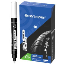 маркер Centropen 8586 перманентний білий 2,5мм.  (10/200)