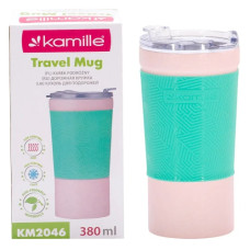 термокухоль Kamille 380мл. з нержав. сталі з TPR-вставкою  2046