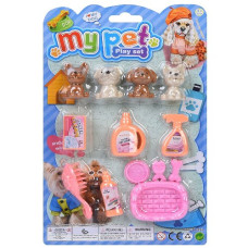 набір собачок 4шт. 4см., аксесуари, на бліст. 15,5х25х3см.  999В-2  (224)