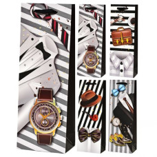 пакет подар. паперовий для пляшки 36х13х8см. "Style 3D"   R95561  (12/720)