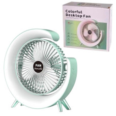 вентилятор настільний 24х24см. на ніжках, з підсвічуванням, USB-зар.  F16  (40)