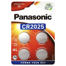 батарейка Panasonic таблетка CR2025  3V  1x4 бліст. (4/48)