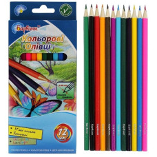олівці кольор. Барвінок Квіти 12кол. карт. уп. заточ.  5-202/2  (12/240)