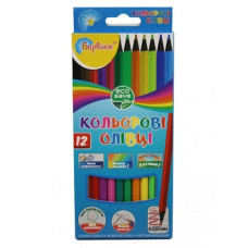 олівці кольор. Барвінок 12кол. Есо, пласт. корпус, карт. уп. заточ.  5-202/6  (12/240)