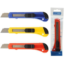 ніж канц. Buromax  18мм., пласт. корпус, мех. фіксатор леза  ВМ.4646  (25/600)