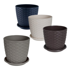 горщик для квітів Алеана з підставкою "Ротанг" 12х11см.