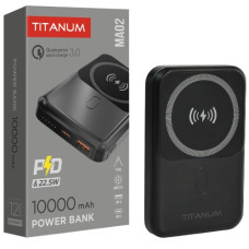 павербанк Titanum 10000mAh, 22,5W, QC+PD+БЗП, чорний  TPB-МА02