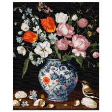 картина за номер. Ідейка 40х50см. "Букет у гарній вазі"  КНО3321