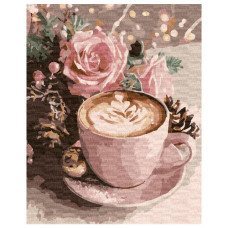 картина за номер. Ідейка 40х50см. "Новорічне капучино" з фарбами металік  КНО5743