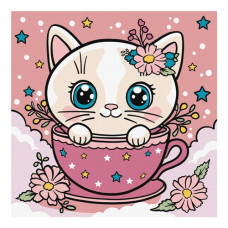 картина за номер. Ідейка 25х25см. дитяча "Квіткова чашка"  КНО6279