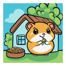 картина за номер. Ідейка 25х25см. дитяча "Хом'ячок"  КНО6296