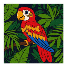 картина за номер. Ідейка 25х25см. дитяча "Яскравий папужка"  КНО6297