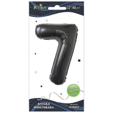 кулька-цифра фольгована Pelican  80см. чорна "7"  830957  (5/50)