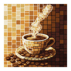 картина за номер. Ідейка 30х30см. "Вітраж. Кава"  КНО5166
