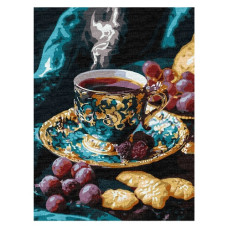 картина за номер. Ідейка 30х40см. "Кава по-турецьки" з фарбами металік  КНО5714
